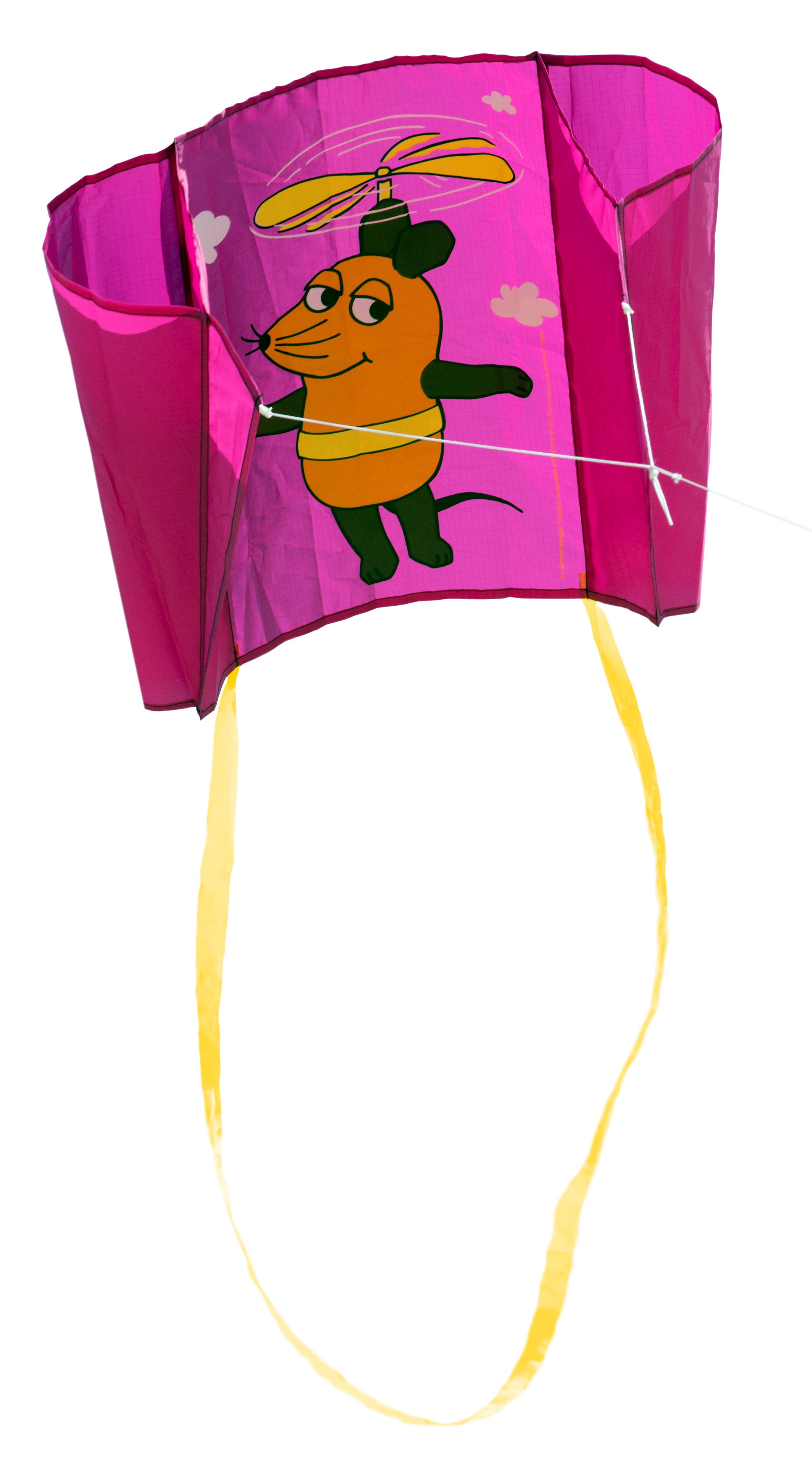 ELLIOT Pocket Kite - Maus"Flieger", lila 76 x 50 cm, Druckmotiv, rtf Kinderdrachen 1010261