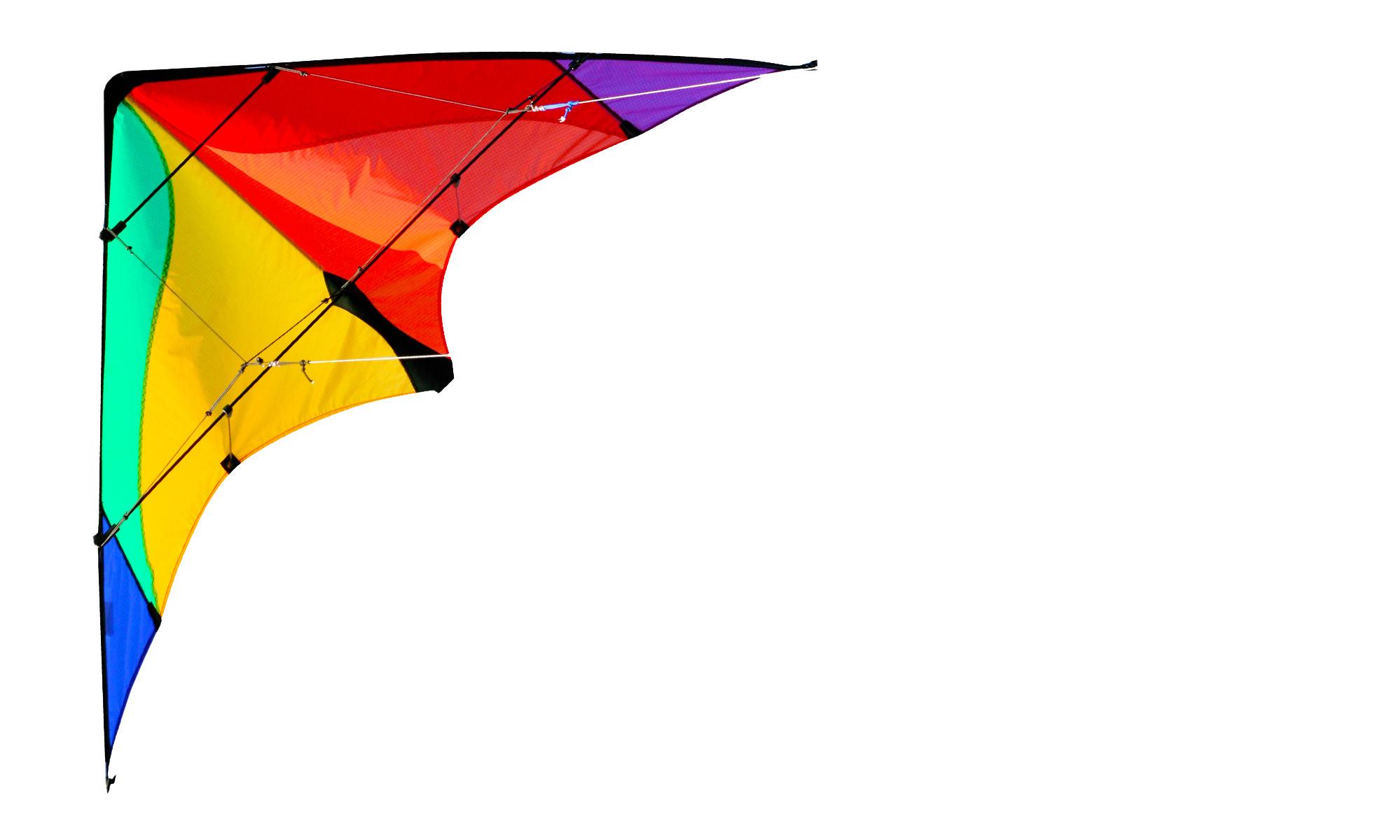 ELLIOT Delta Basic, rainbow/schwarz, rtf 117 x 59 cm Lenkdrachen 1015507