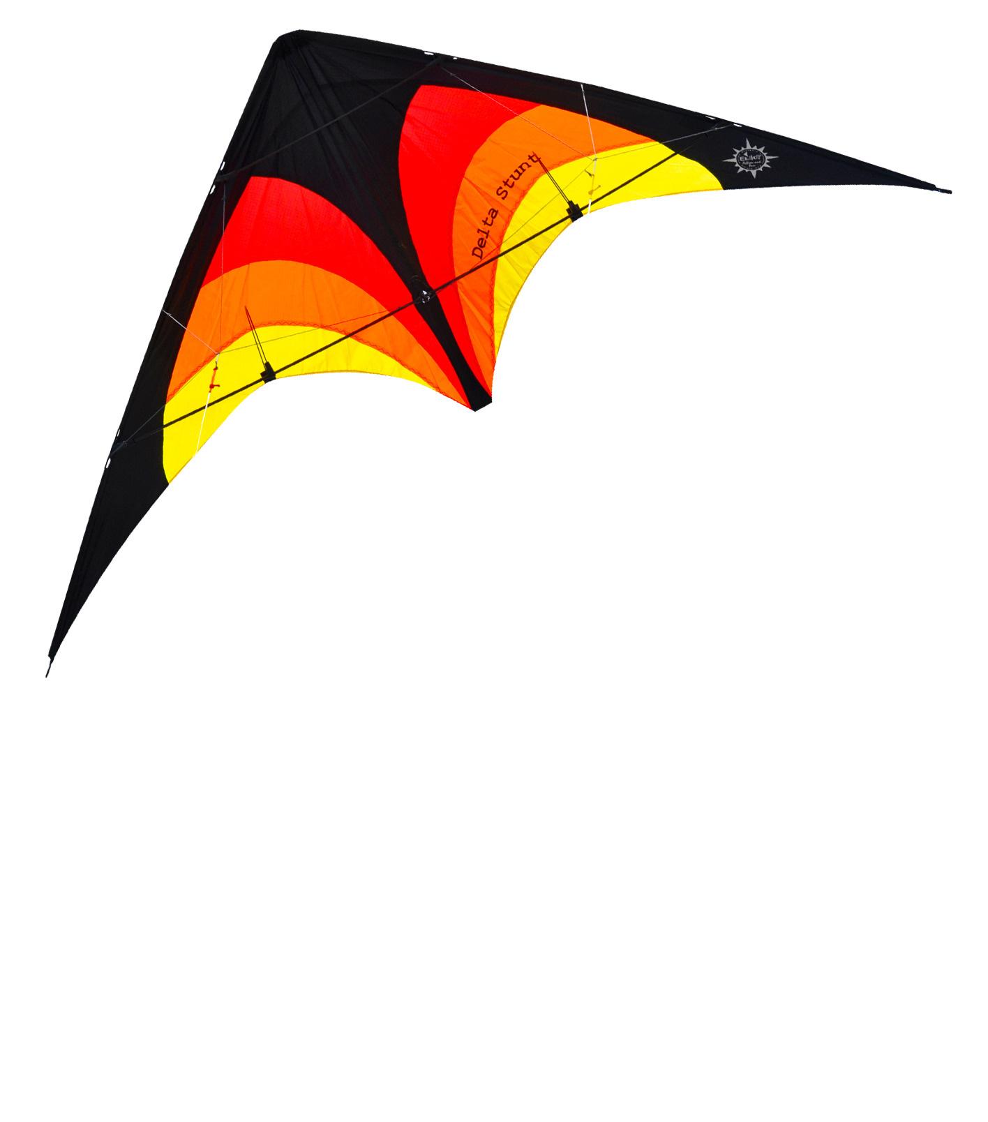 ELLIOT Delta Stunt, schwarz/rot/orange, rtf  148 x 63 cm Lenkdrachen 1015509