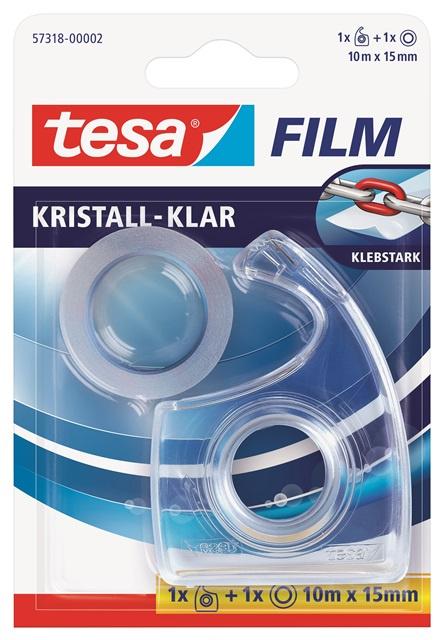 tesa® EasyCut Handabroller inkl.1 Rolle tesafilm kristall-klar 10m x 15mm