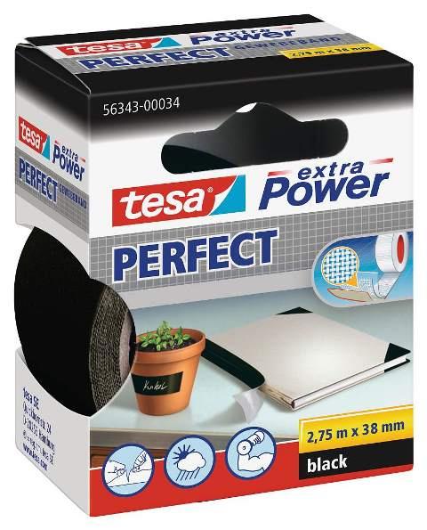 tesa® Gewebeband breit schwarz 38mm x 2,75m