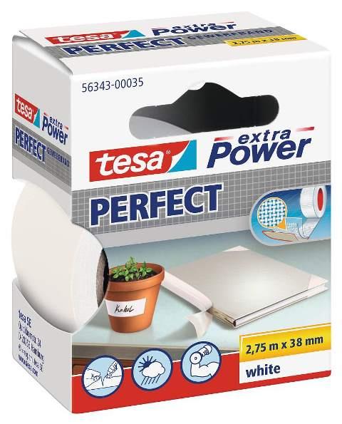 tesa® Gewebeband breit weiß 38mm x 2,75m