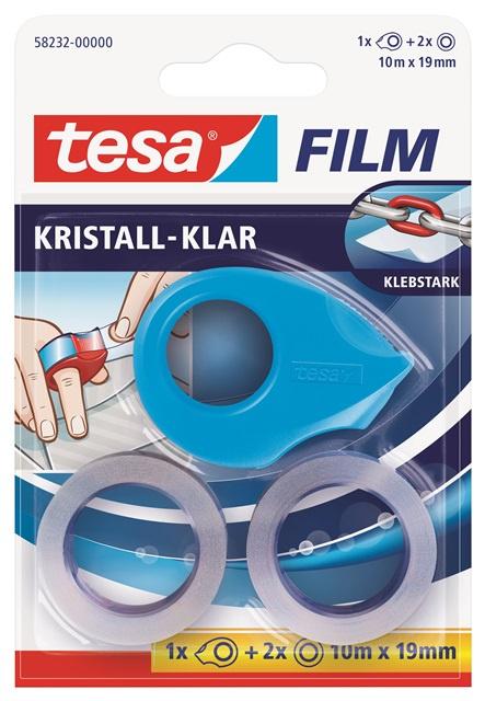 tesafilm® Mini Abroller inkl. 2x tesafilm kristall-klar 10m x 19mm sortiert