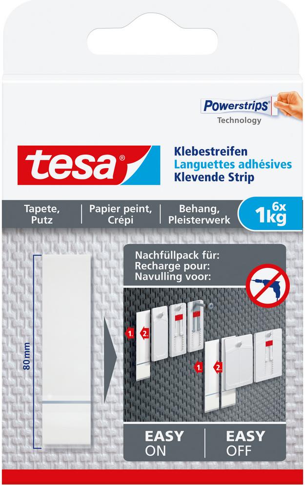 tesa®Powerstrips® Klebestreifen für Tapeten und Putz 6 Stück