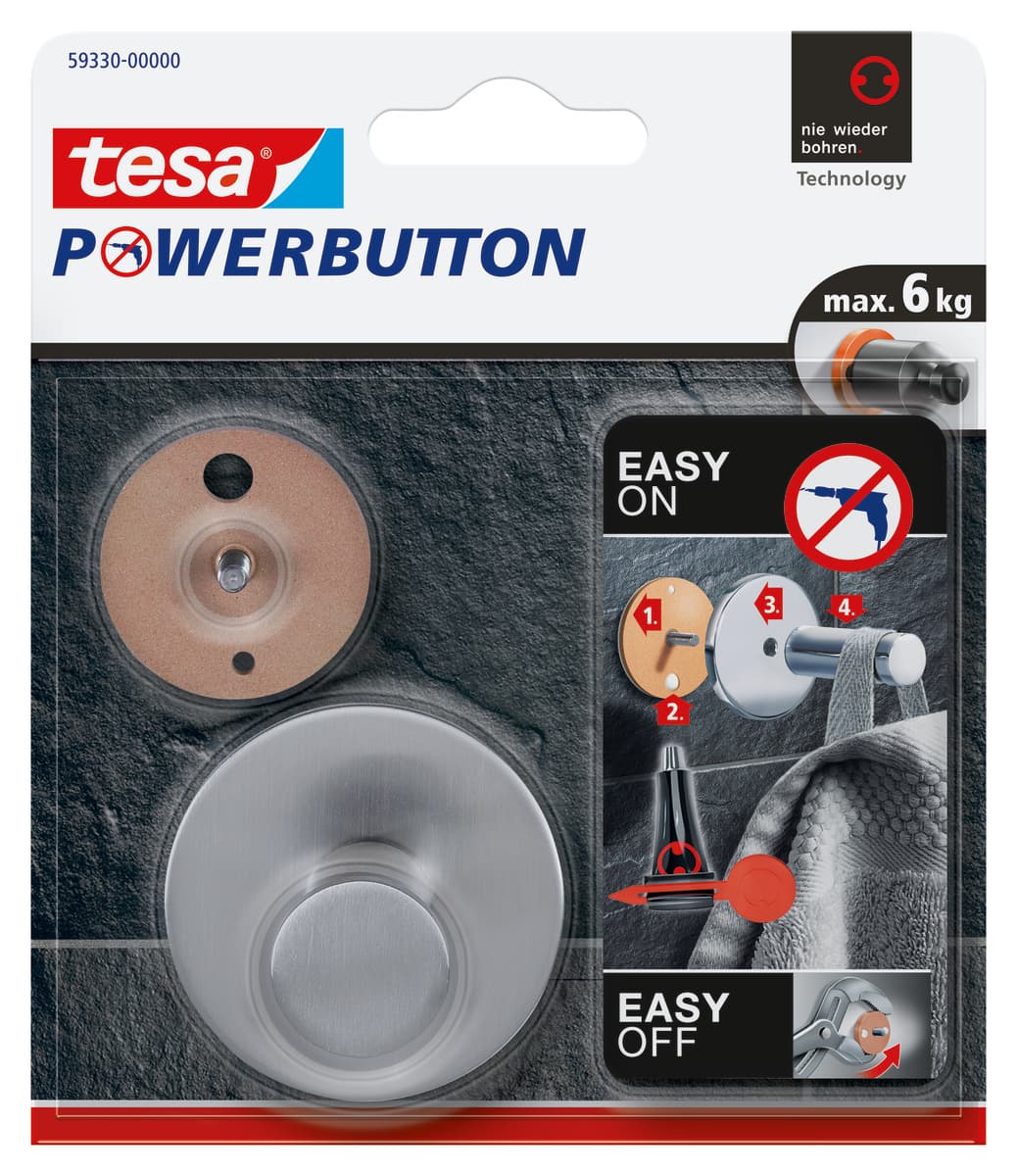 tesa Powerbutton® Haken Classic Rund