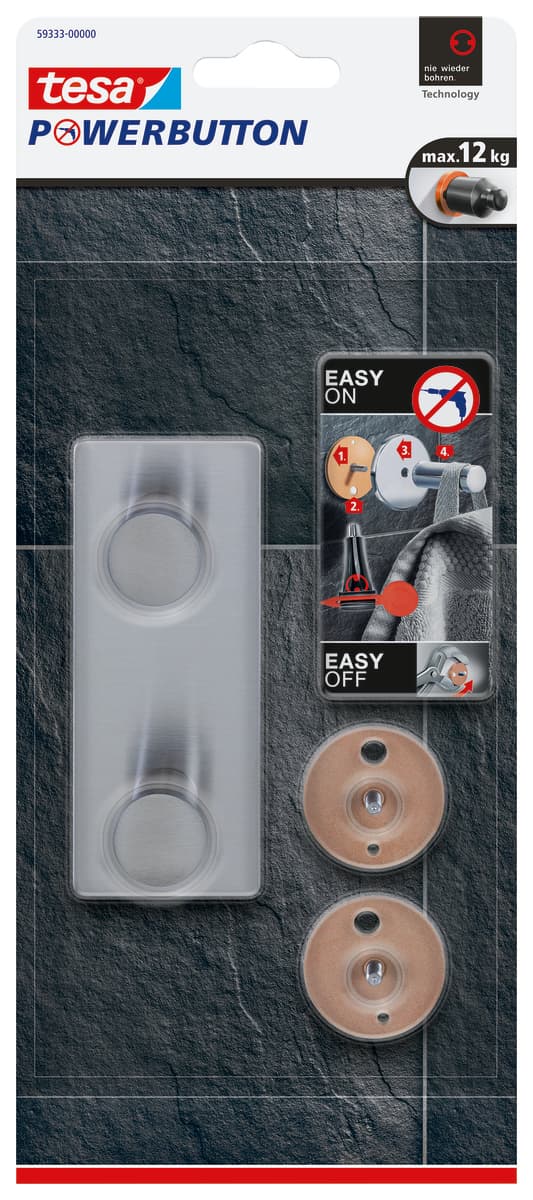 tesa Powerbutton® Doppelhaken Classic