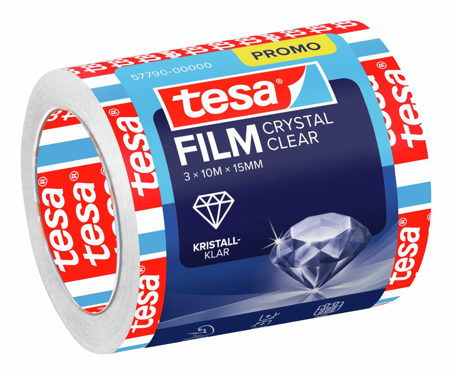 tesafilm® Crystal Clear 3x 10m:15mm im Schrumpfturm