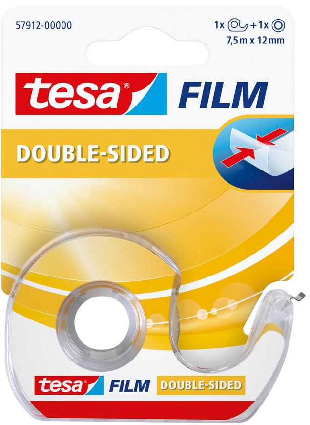 tesafilm® doppelseitiges Klebeband mit Abroller 7,5m x 12mm