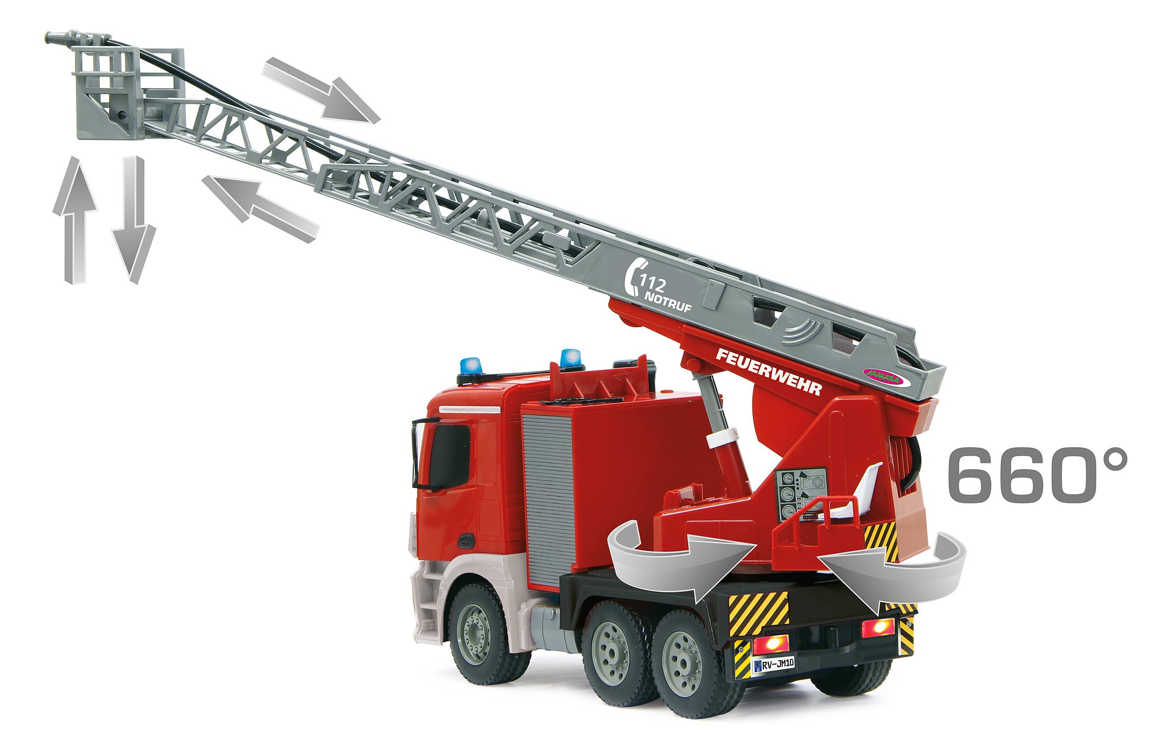 Produktbild Jamara Feuerwehr Drehleiter Mercedes-Benz Antos 1:20 2,4GHz mit Spritzfunktion  404960 7 von 7