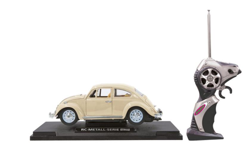 Jamara - Fahrzeug, VW Käfer 1:18 RC Die Cast creme weiß 40MHz