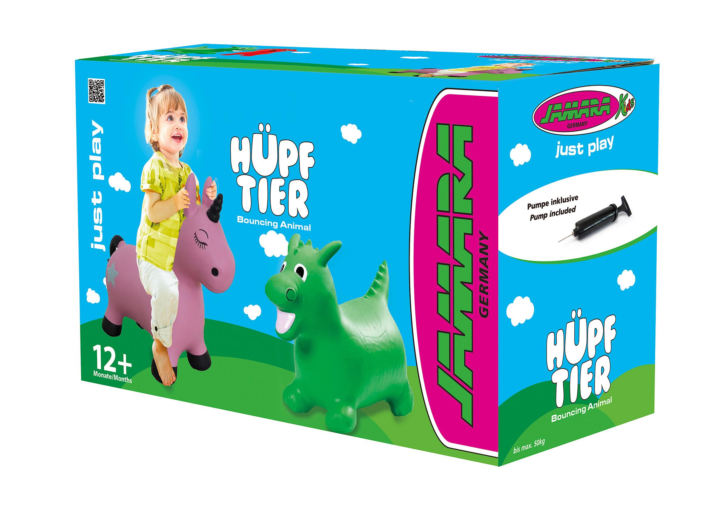 Jamara Hüpftier Drache grün mit Pumpe   460315