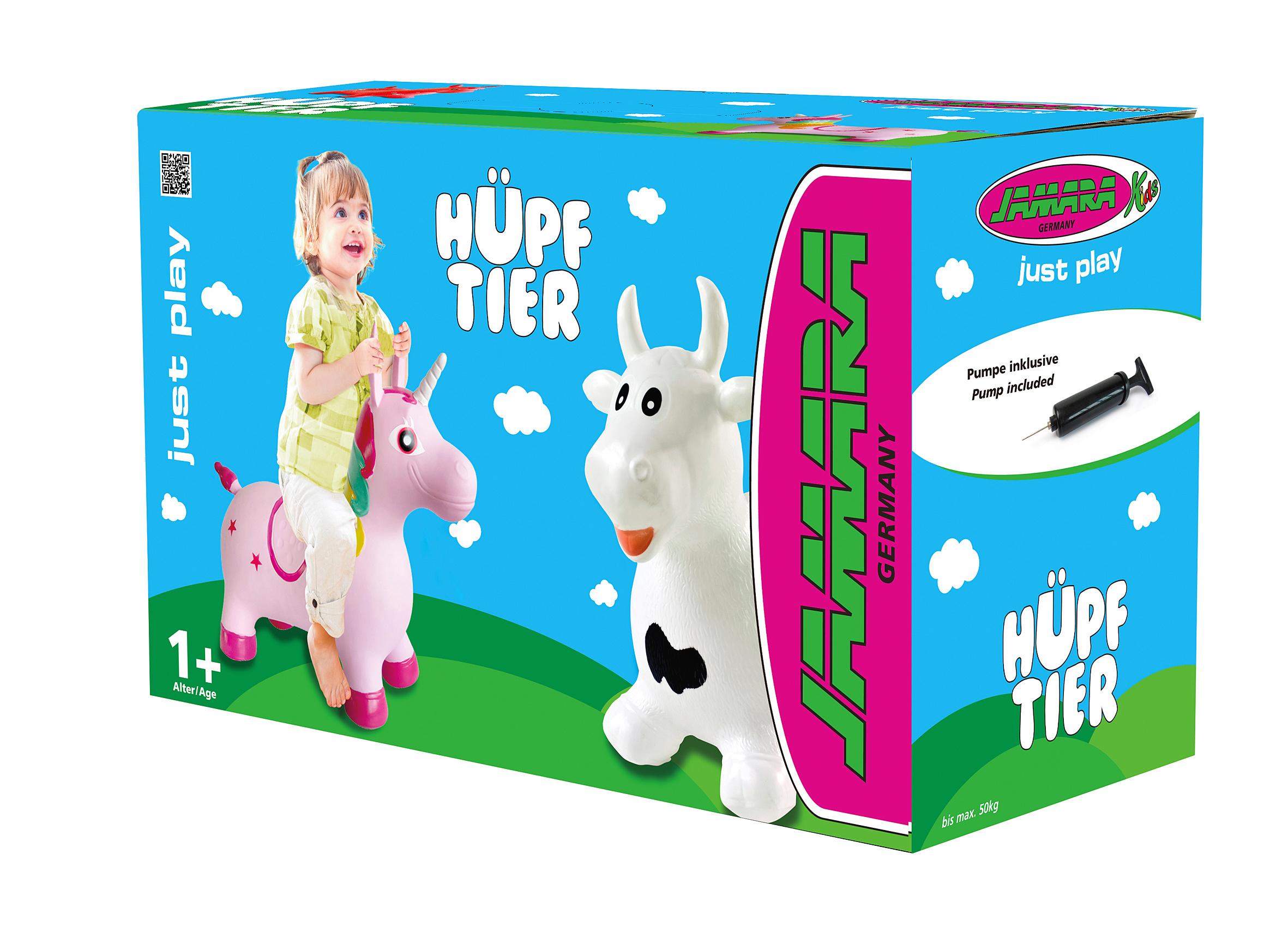Jamara Hüpftier Kuh weiss/schwarz mit Pumpe   460318