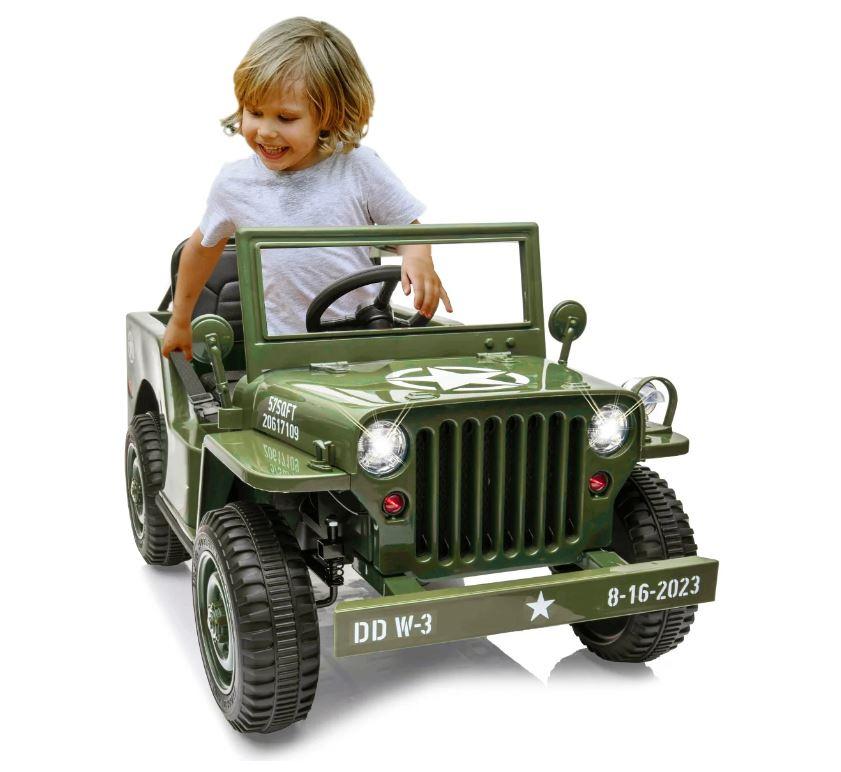 Jamara Ride-on Jeep Willys MB Army grün 12V