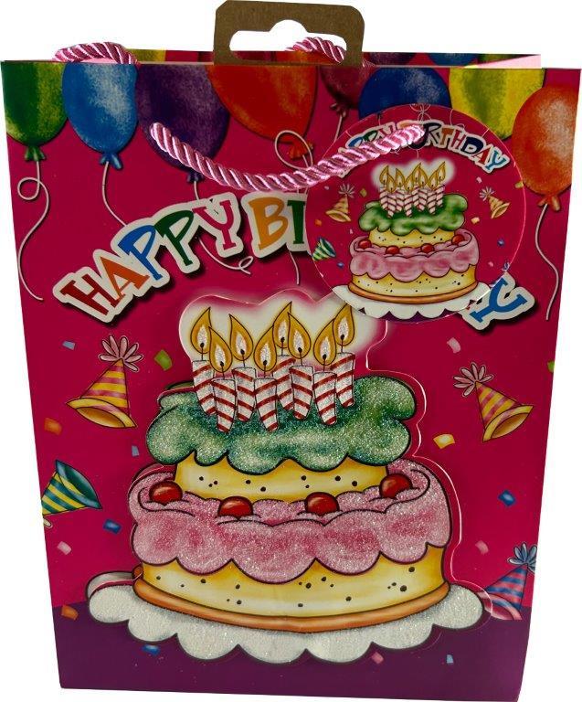 BOCK Geschenktüte mittel Kinder Glitter 23 x 18 x 8cm sortiert
