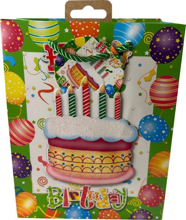 BOCK Geschenktüte gross Kinder mit Applikation 32 x 26 x 10cm sortiert