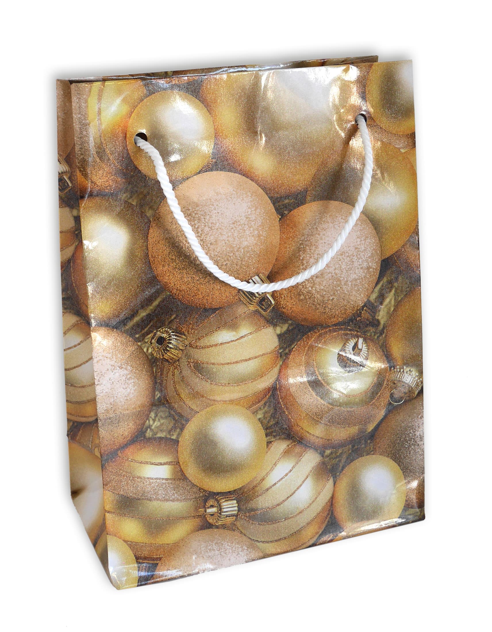 BRAUN+COMPANY Geschenktasche Weihnachten Lack 16x22x8cm mit Kordel sortiert