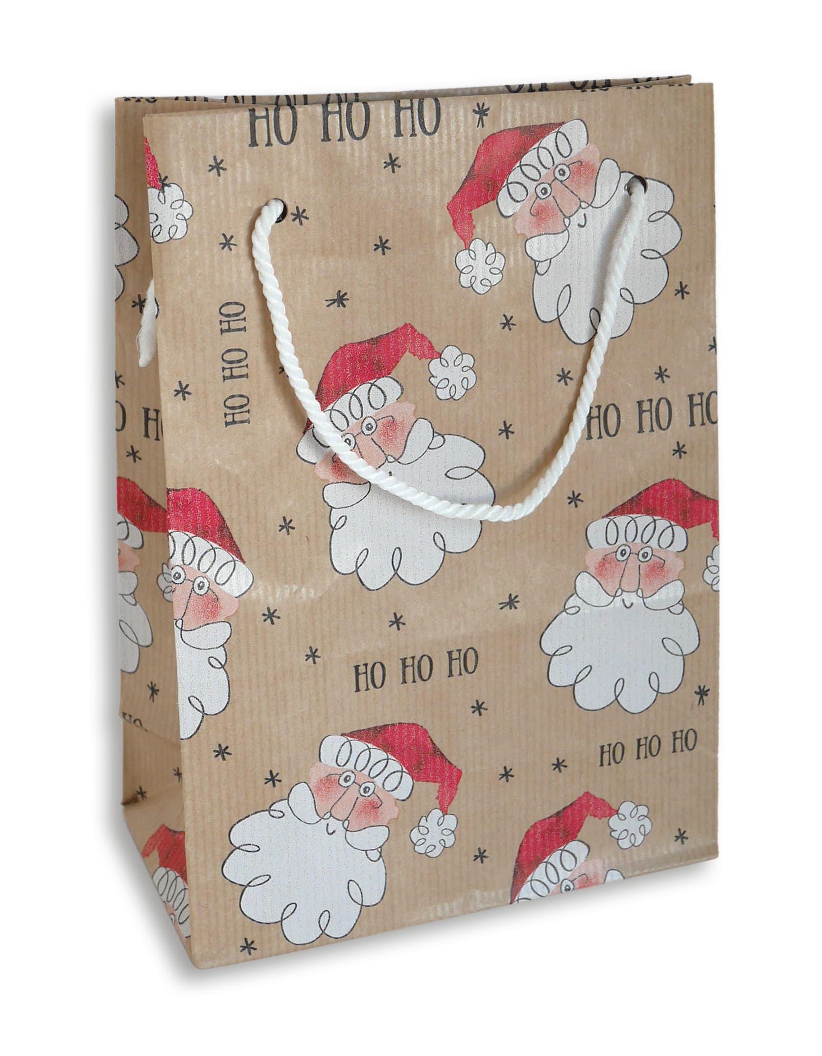 BRAUN+COMPANY Geschenktasche Weihnachten 16x22x8cm mit Kordel Sortierung