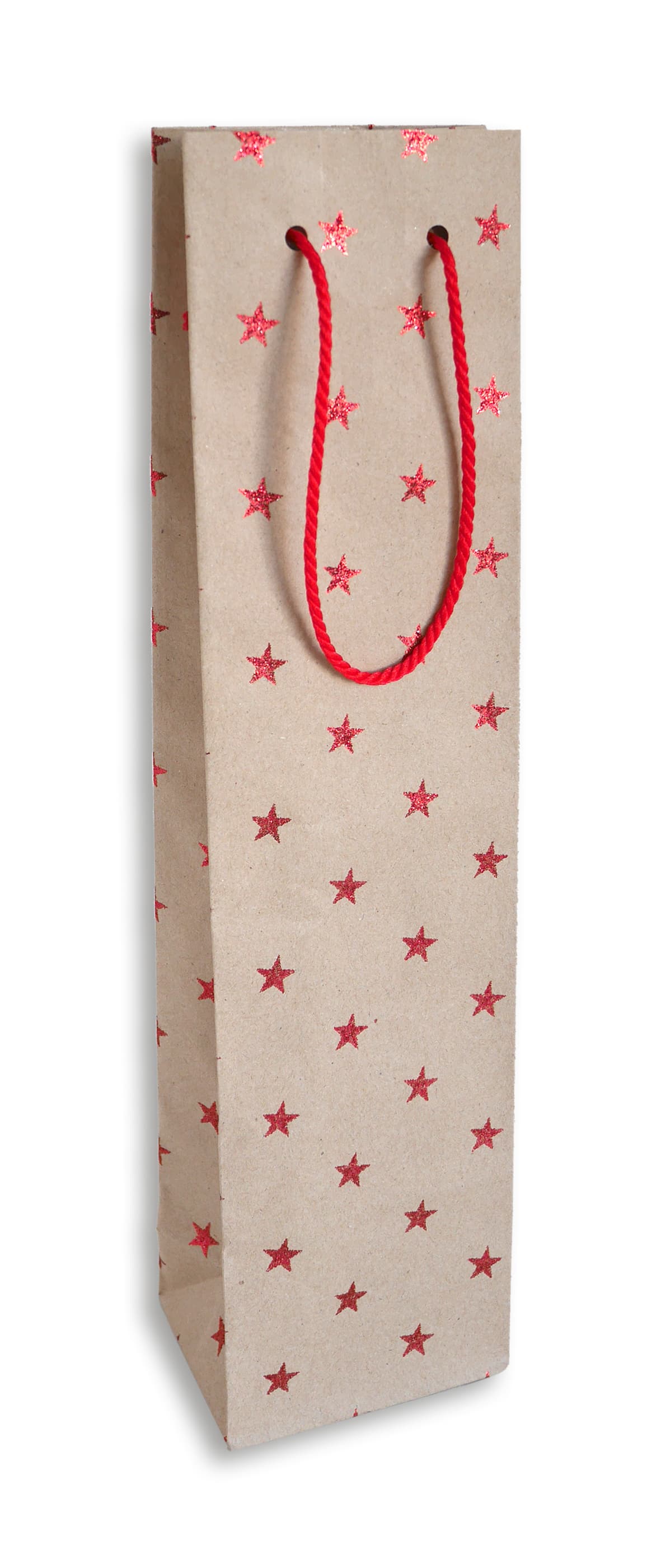 BRAUN+COMPANY Geschenktasche Weihnachten Kraft  9x36x7cm mit Kordel sortiert