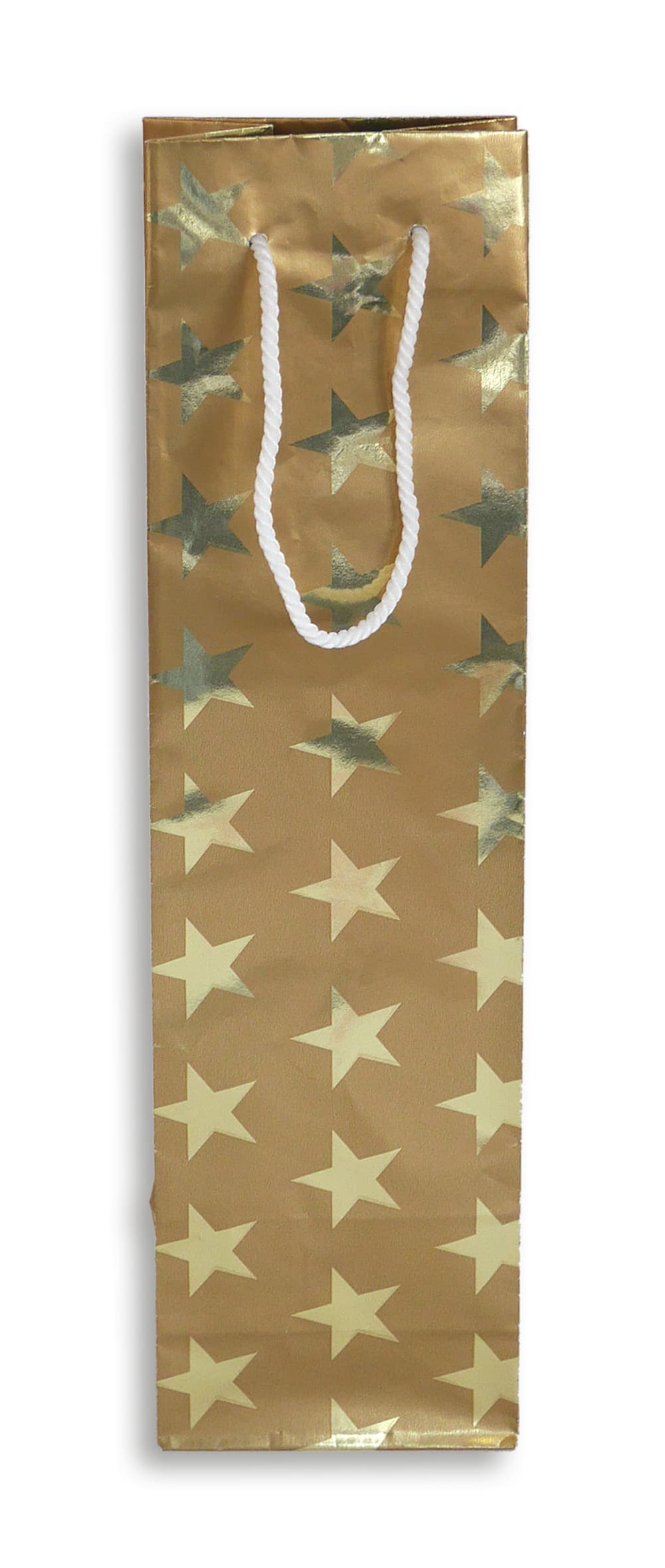 BRAUN+COMPANY Geschenktasche Weihnachten 9x36x7cm mit Kordel goldene Sterne