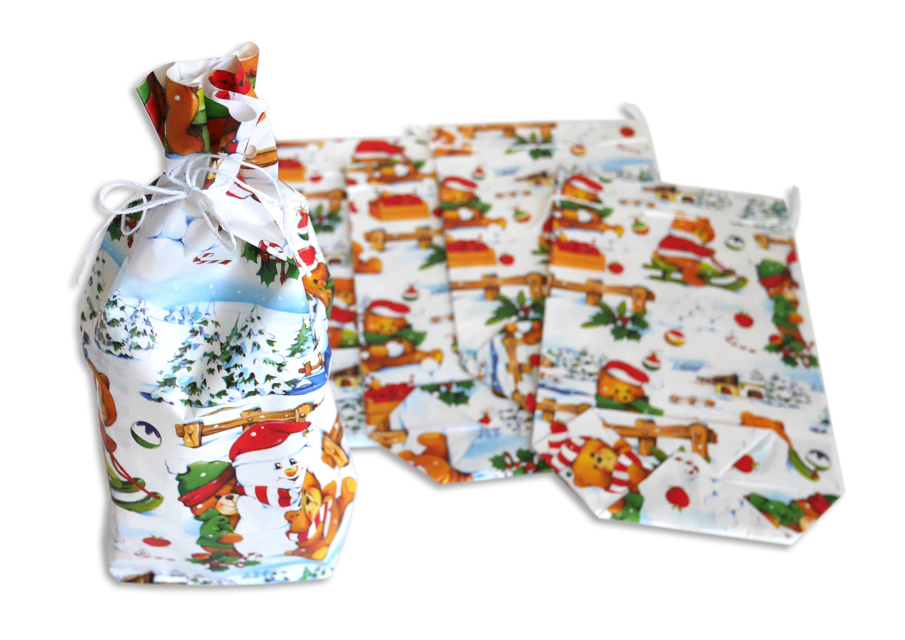 BRAUN+COMPANY Geschenktasche Weihnachten 13x22cm Sortierung 5er Pg