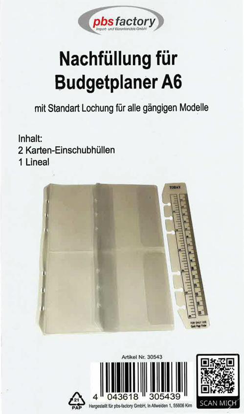 Nachfüllung für Budget-Planer A6 Kartenhüllen