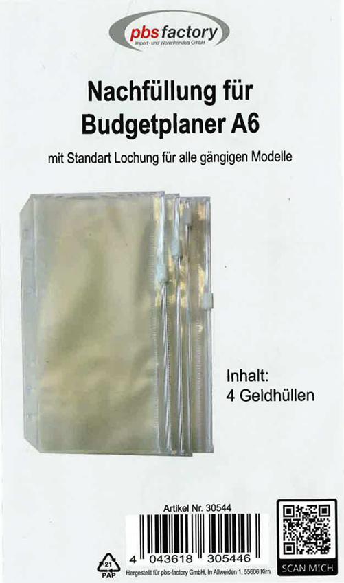 Nachfüllung für Budget-Planer A6 Geldhüllen