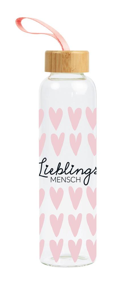 GRAFiK WERKSTATT Glas-Trinkflasche Lieblingsmensch