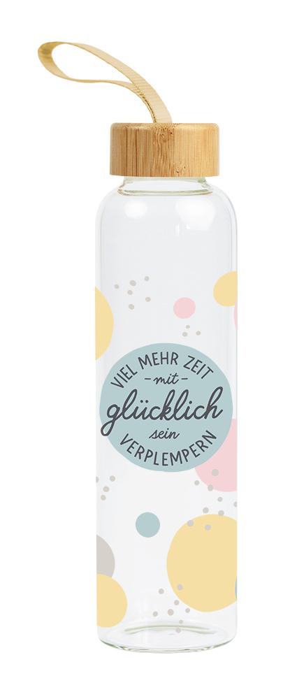 GRAFiK WERKSTATT Glas-Trinkflasche Viel mehr Zeit
