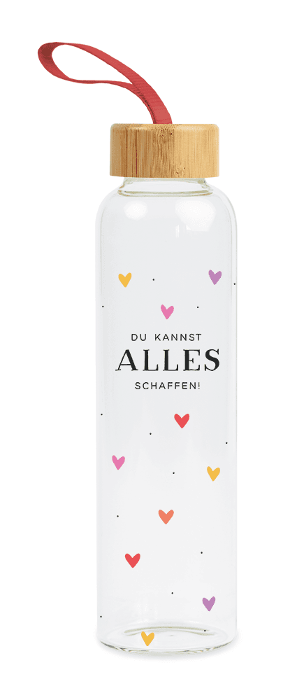 GRAFiK WERKSTATT Glastrinkflasche Du kannst alles schaffen