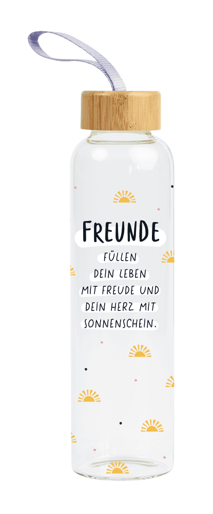 GRAFiK WERKSTATT Glastrinkflasche Freunde