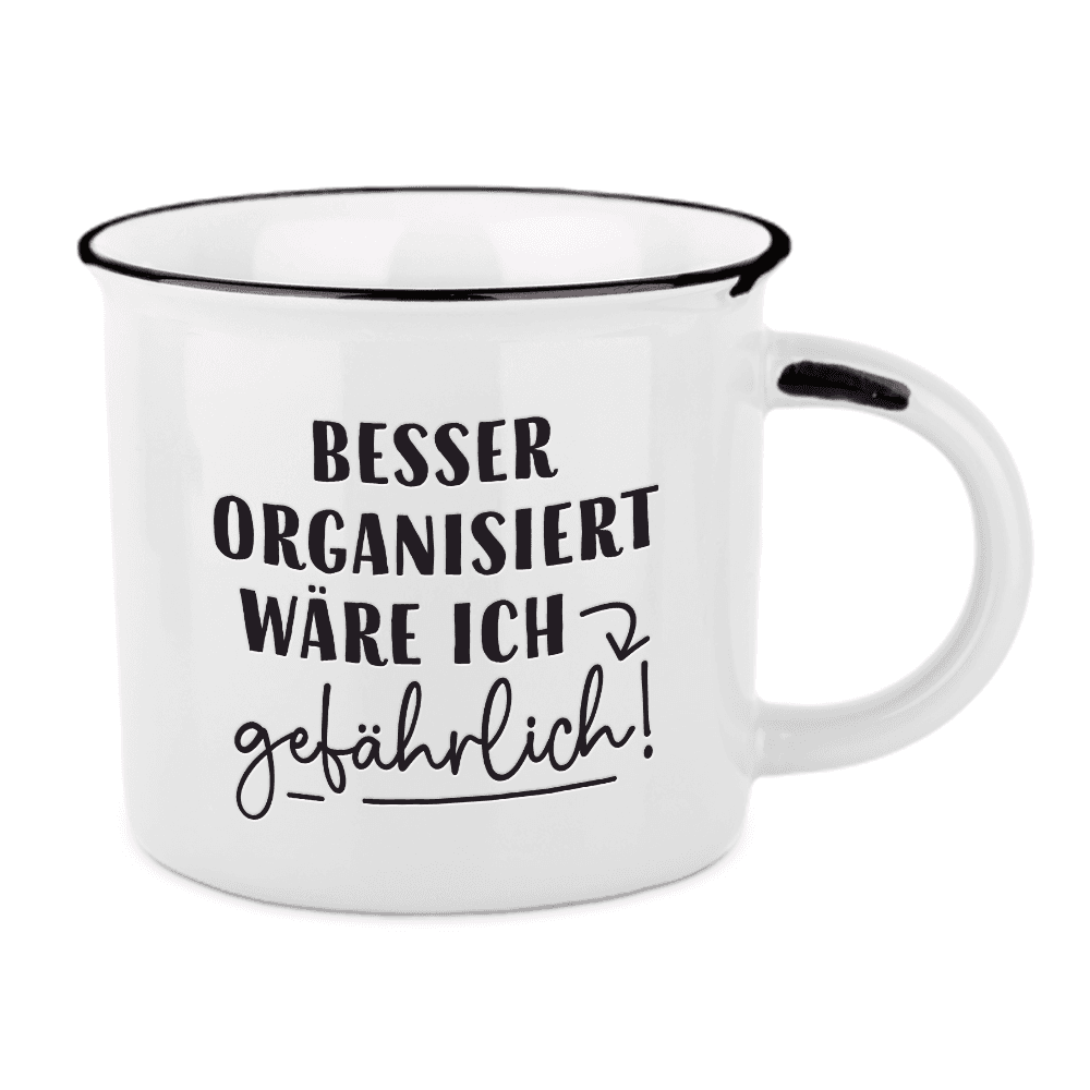 GRAFiK WERKSTATT Vintage Becher Besser Organisiert