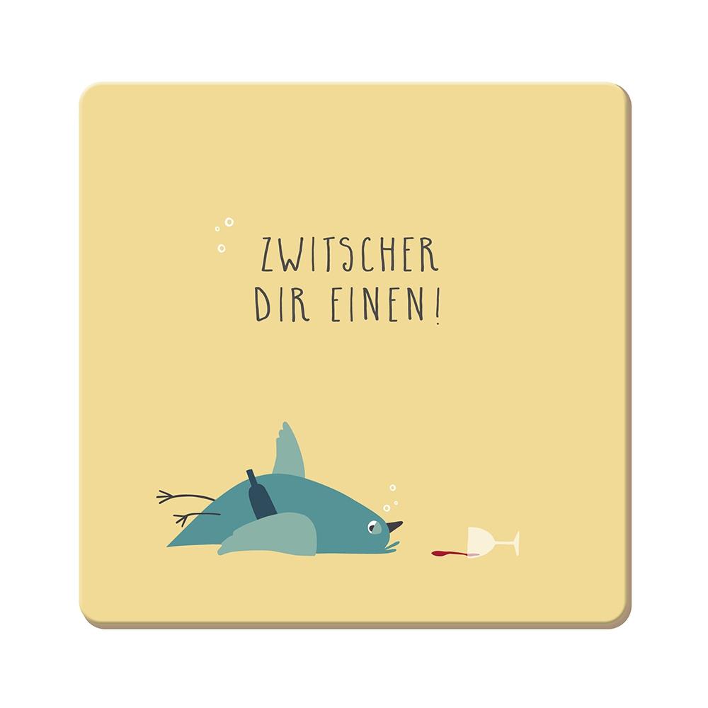 GRAFiK WERKSTATT Korkuntersetzer Zwitscher dir einen!