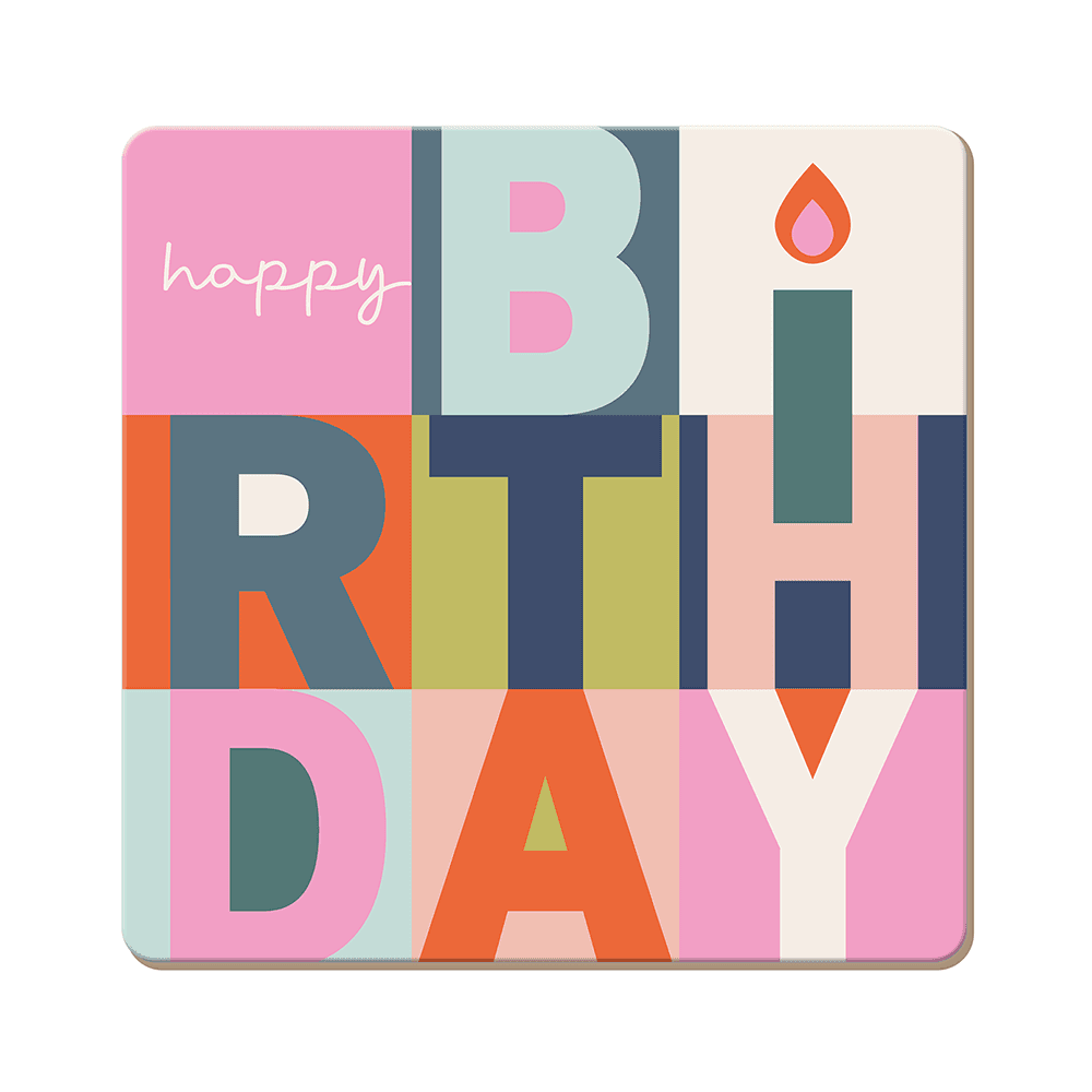 GRAFiK WERKSTATT Korkuntersetzer Happy Birthday