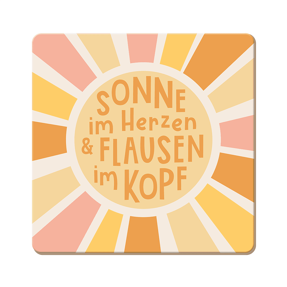 GRAFiK WERKSTATT Korkuntersetzer Sonne im Herzen
