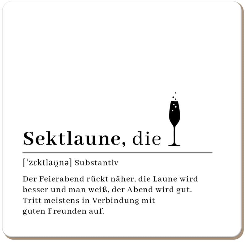 GRAFiK WERKSTATT Korkuntersetzer Sektlaune