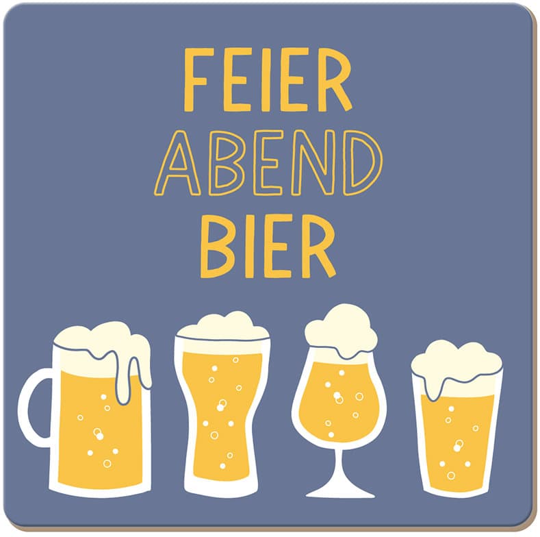 GRAFiK WERKSTATT Korkuntersetzer Feierabendbier