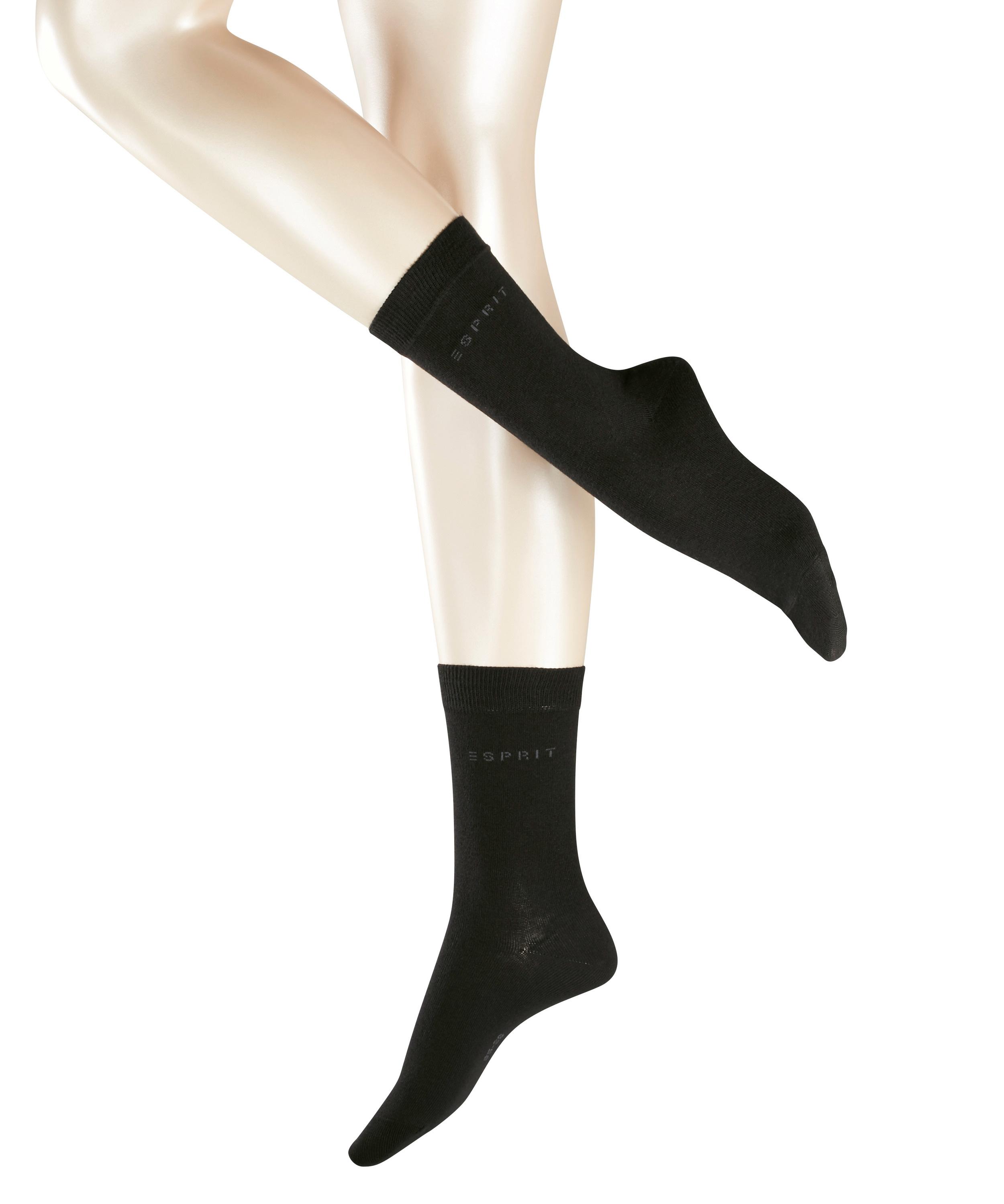 ESPRIT Damen Socken Basic uni 2er Pack