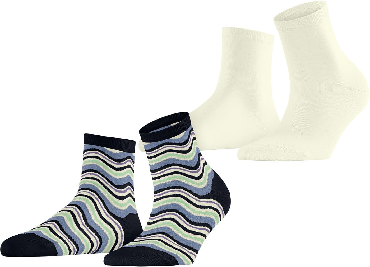 ESPRIT Damen Kurzsocken Watercolor 2er Pack