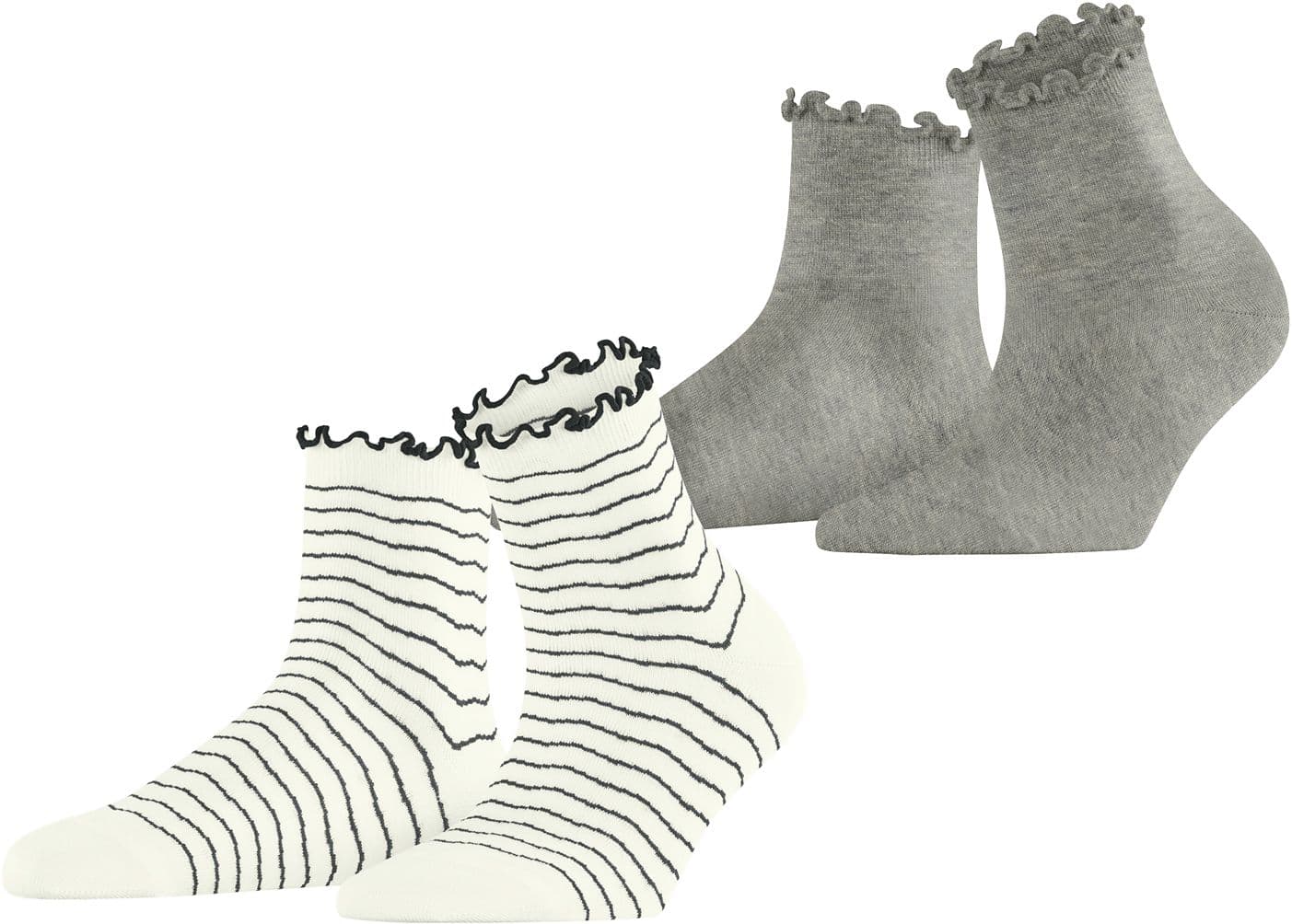 ESPRIT Damen Kurzsocken Wavy Line 2er Pack