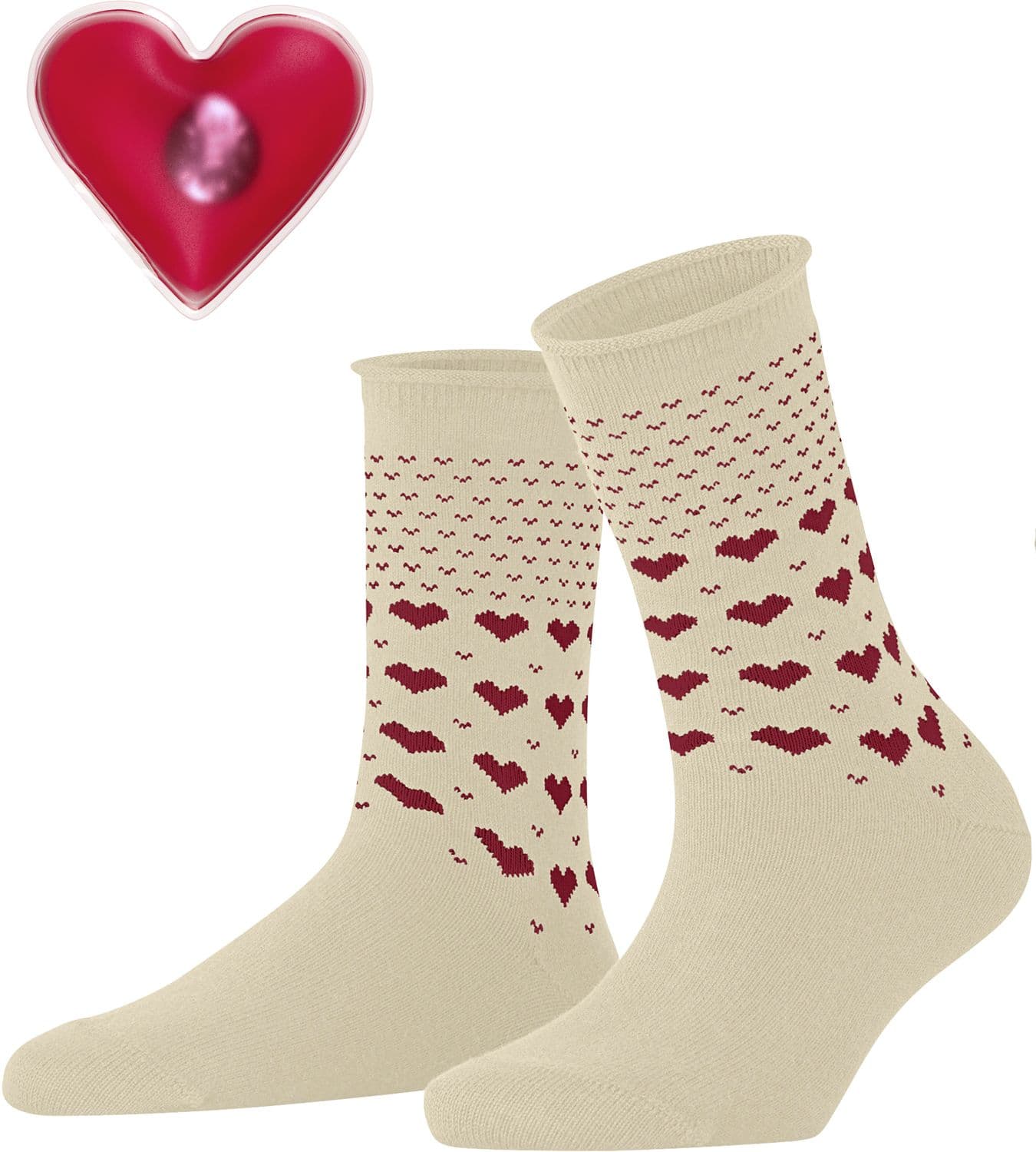Esprit Damen Socken Warming Hearts mit Handwärmer