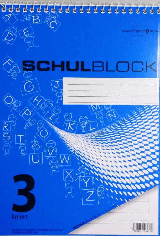 PAPERZONE Spiralschulblock A5 Lineatur 3 50 Blatt