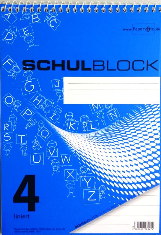 PAPERZONE Spiralschulblock A5 Lineatur 4 50 Blatt