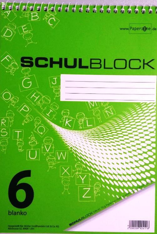 PAPERZONE Spiralschulblock A5 Lineatur 6 50 Blatt