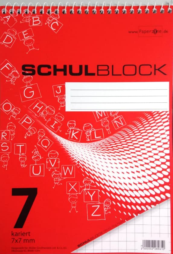 PAPERZONE Spiralschulblock A5 Lineatur 7 50 Blatt