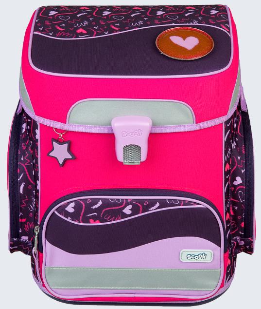 Scooli Schulranzen-Set EasyFit 5teilig Glow-Edition Heartbeat