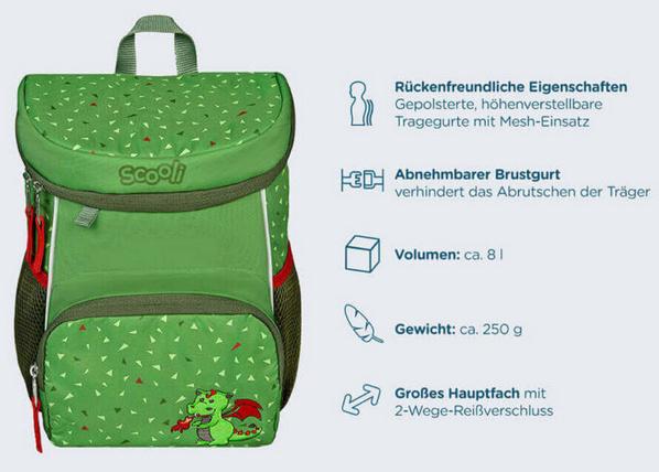 Produktbild Scooli Mini-Me Kindergartenrucksack Diego Dragon 2 von 6