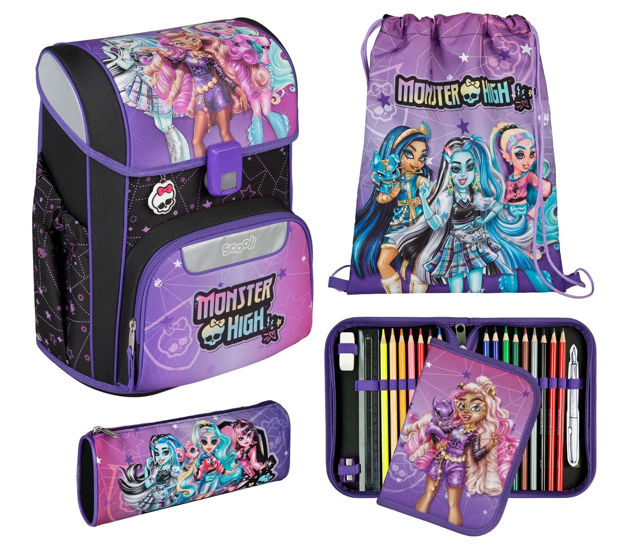 Monster High EasyStart Schulranzen Set,5tlg