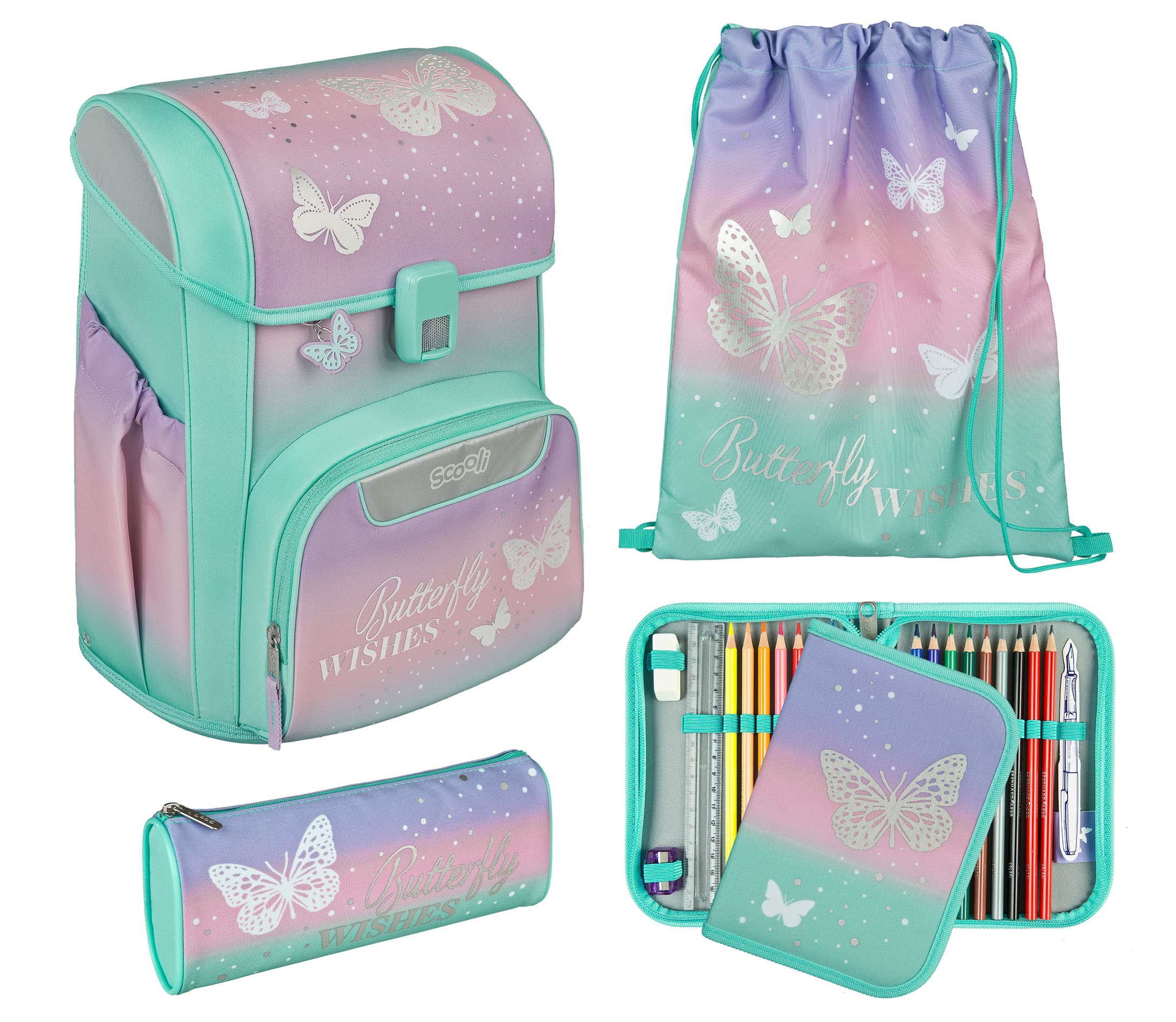 Butterfly Wishes EasyStart Schulranzen Set,5tlg