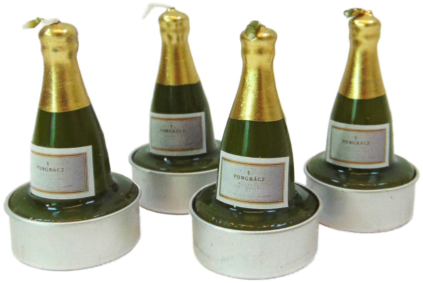 Teelichter Champagnerflasche 4er Pack