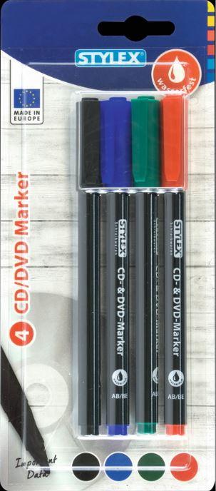 Strand CD/DVD-Marker wasserfest in 4 Farben